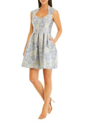 Vince Camuto Women s Printed Cap Sleeve Fit and Flare Dress belk