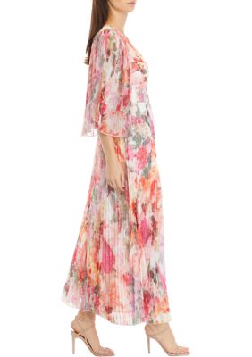 Women's Floral Printed V-Neck Maxi Dress