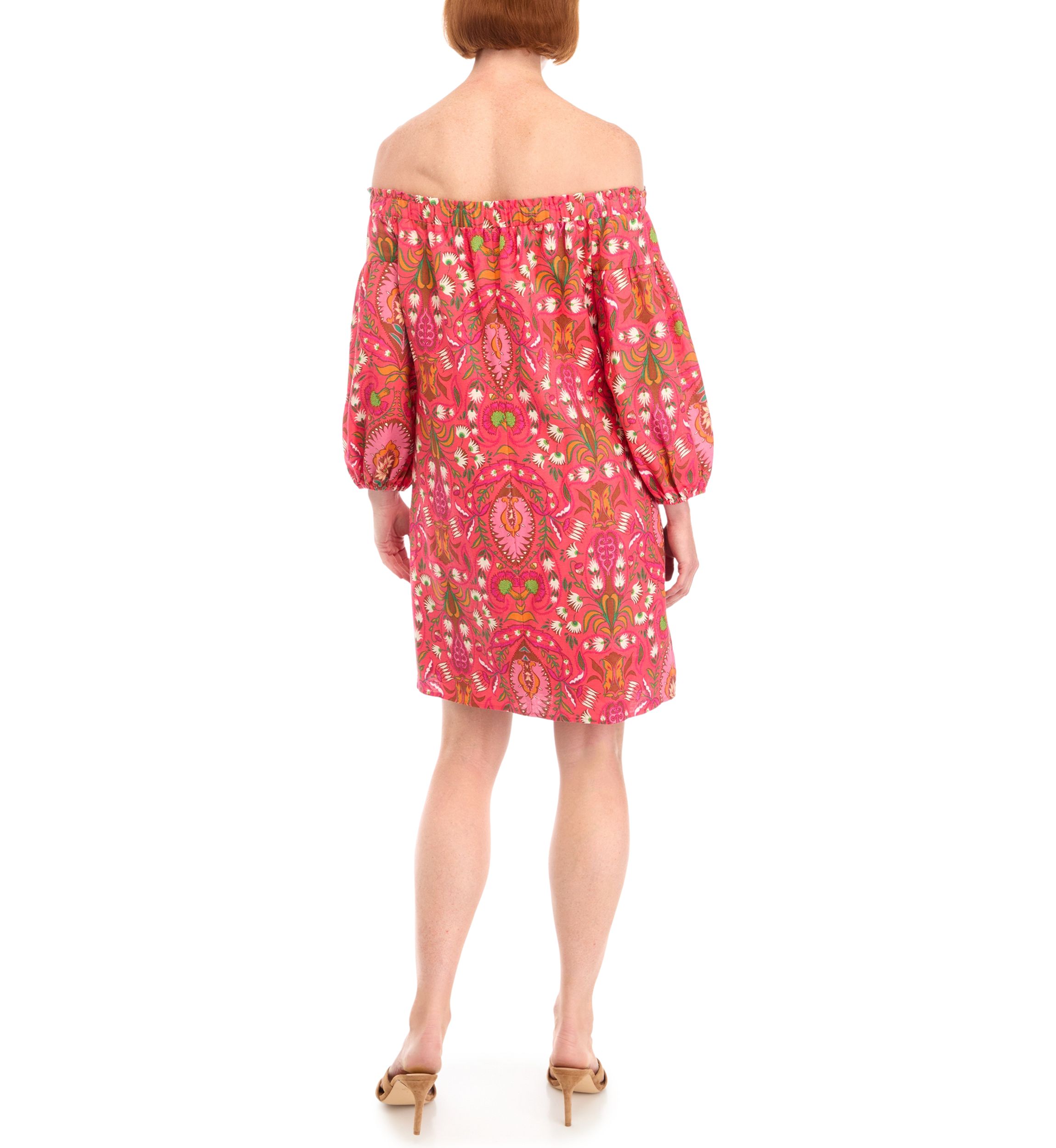 Womens Floral Abstract Printed Cotton A-Line Dress