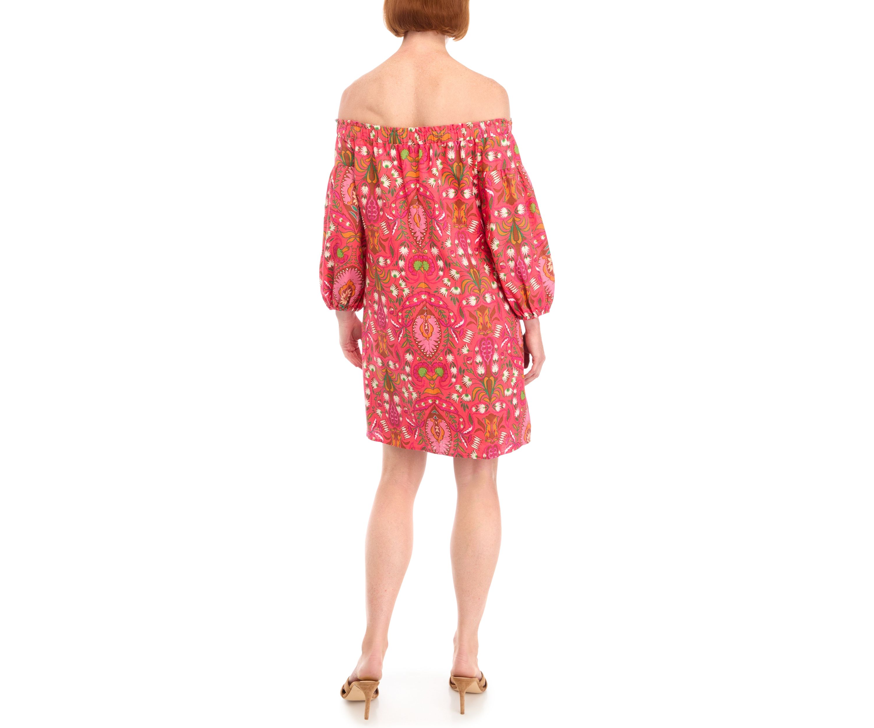 Womens Floral Abstract Printed Cotton A-Line Dress