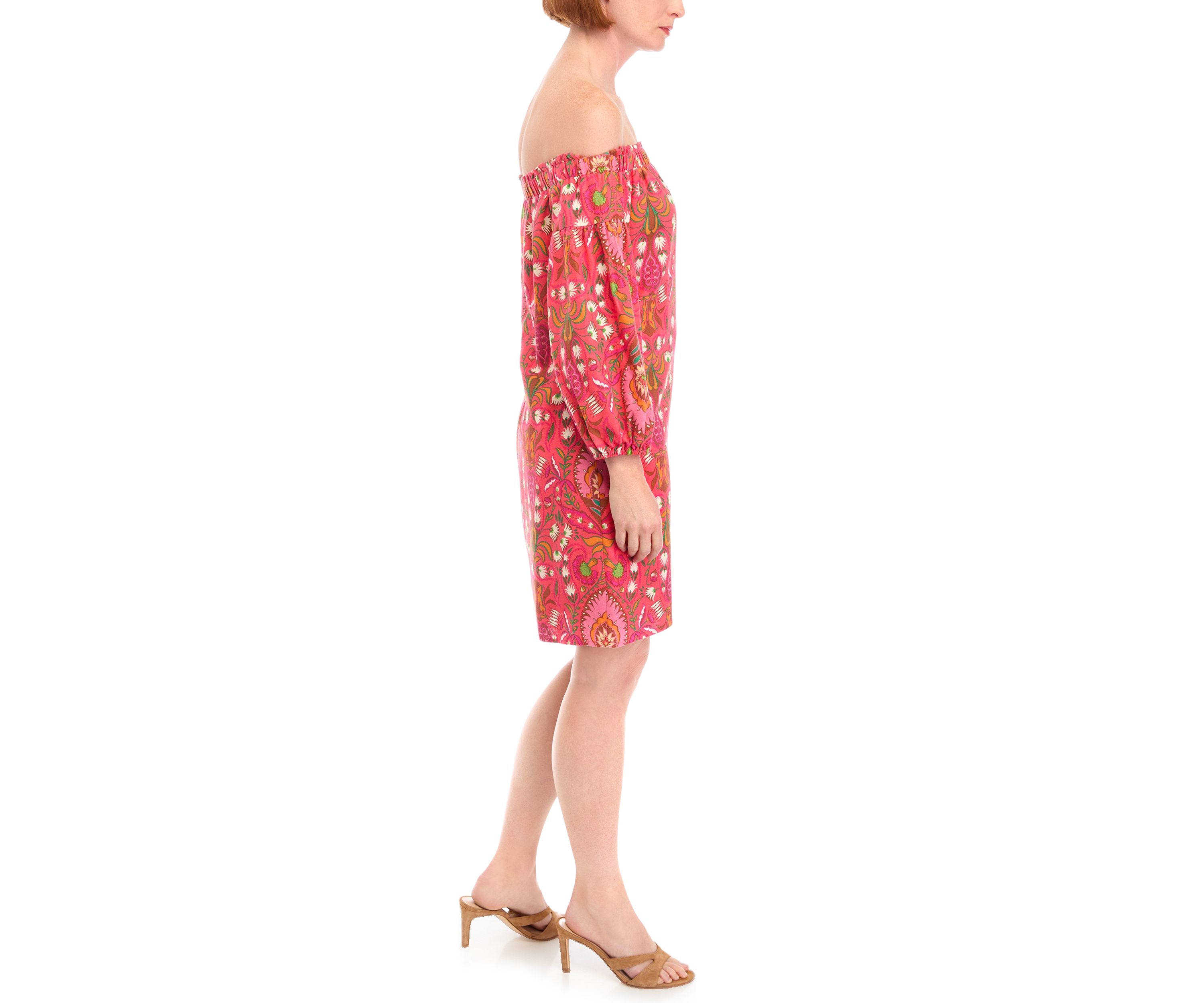 Womens Floral Abstract Printed Cotton A-Line Dress