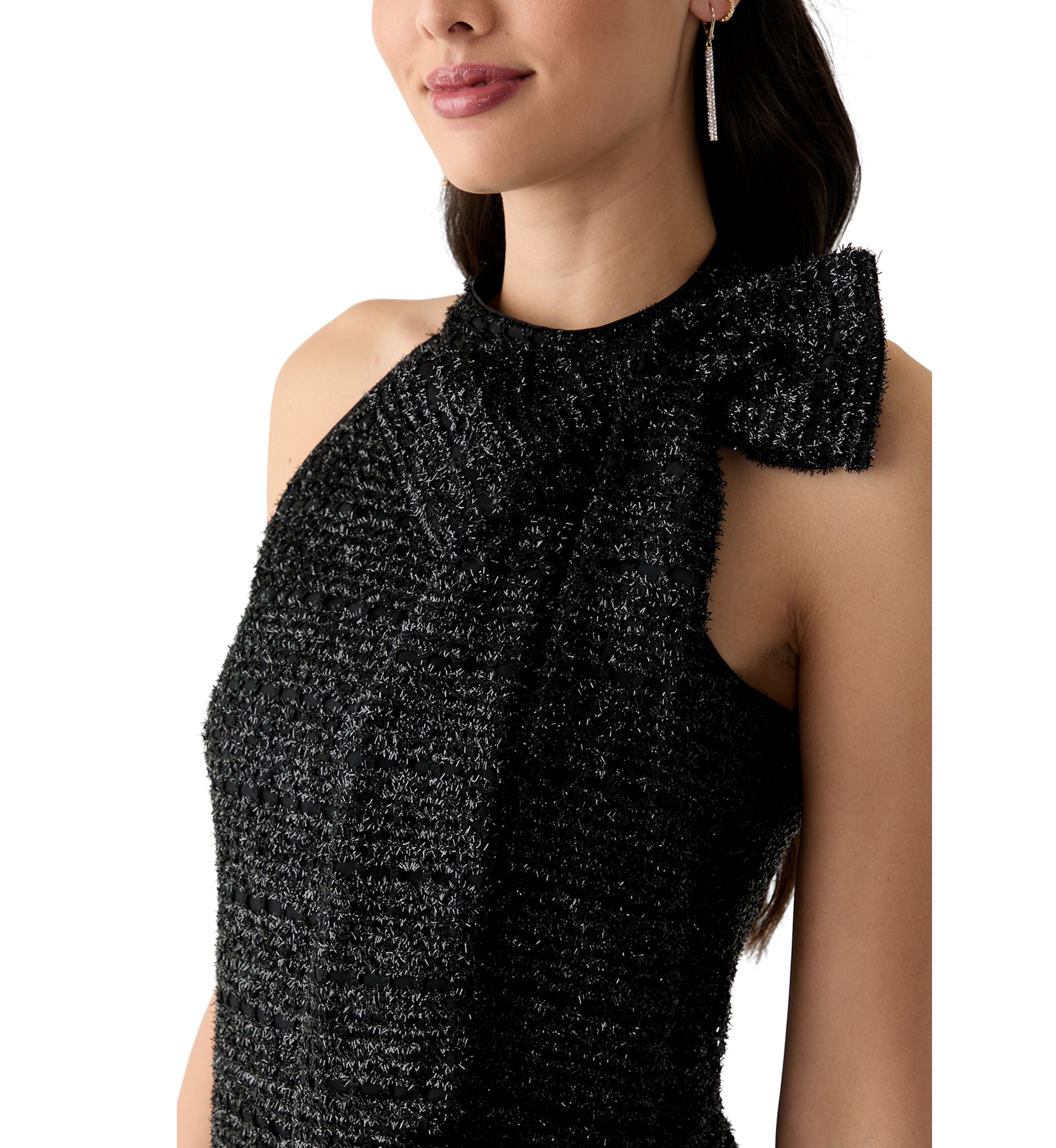 Womens Sleeveless Bow Sheath Dress