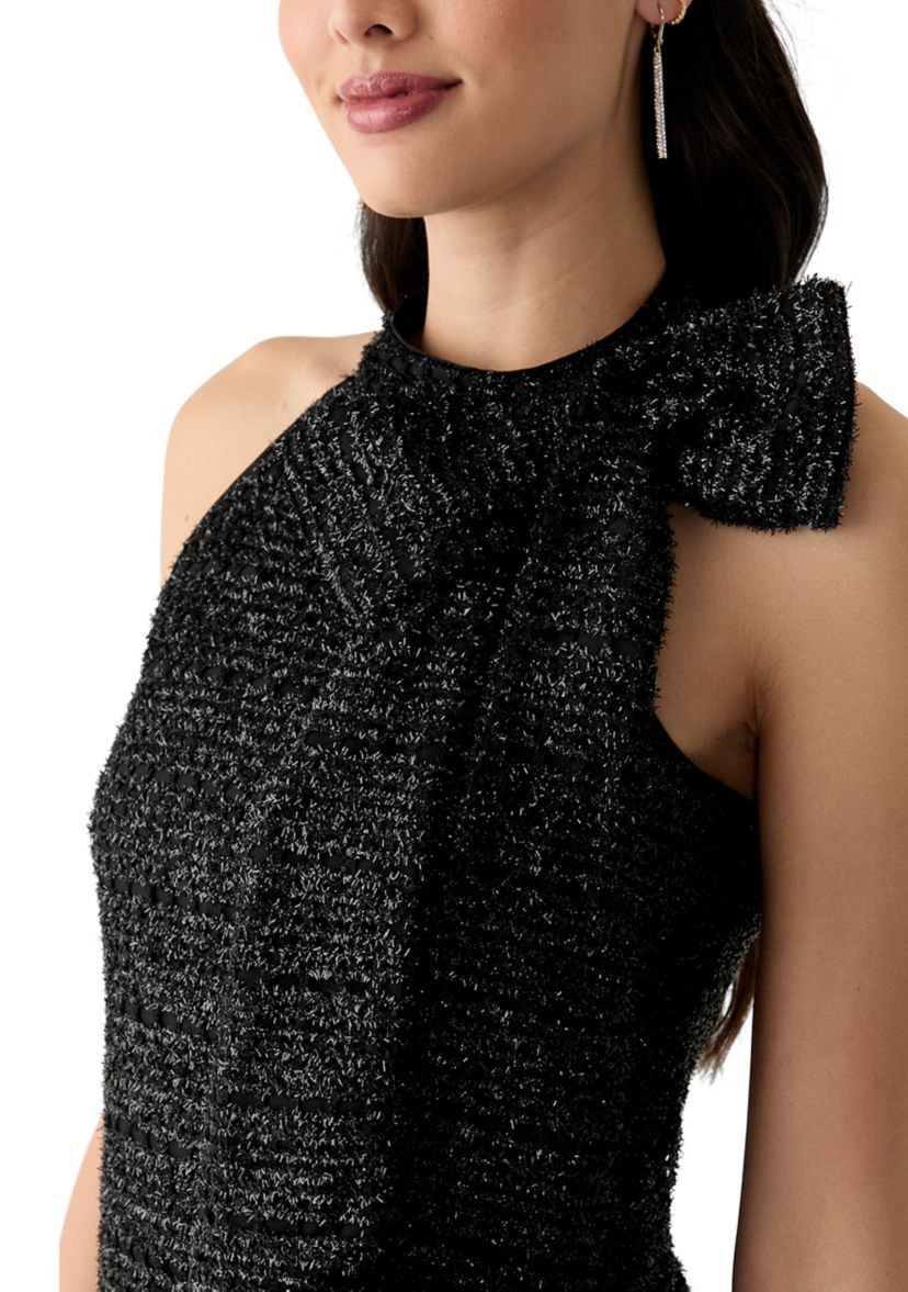 Womens Sleeveless Bow Sheath Dress