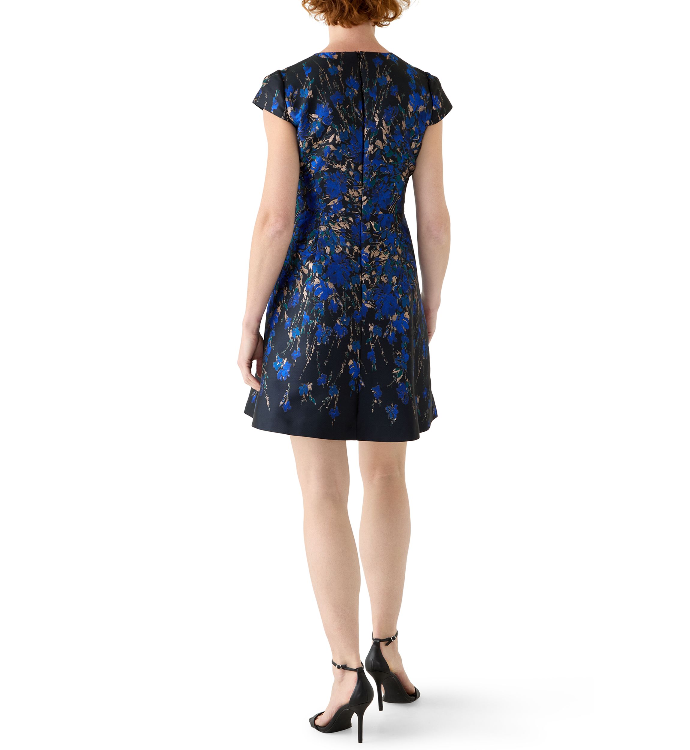 green emerald velvet dress Vince Camuto Women's Printed Scuba Fit and Flare Dress, Navy/Red, 8 at  Amazon Women's Clothing store main image 1