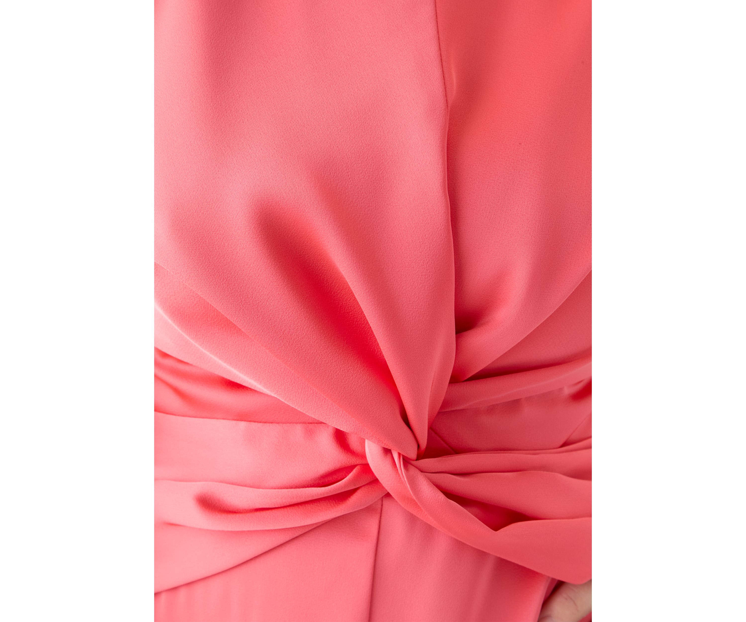 Womens Short Sleeve Crew Neck Knot Front Midi Fit and Flare Dress