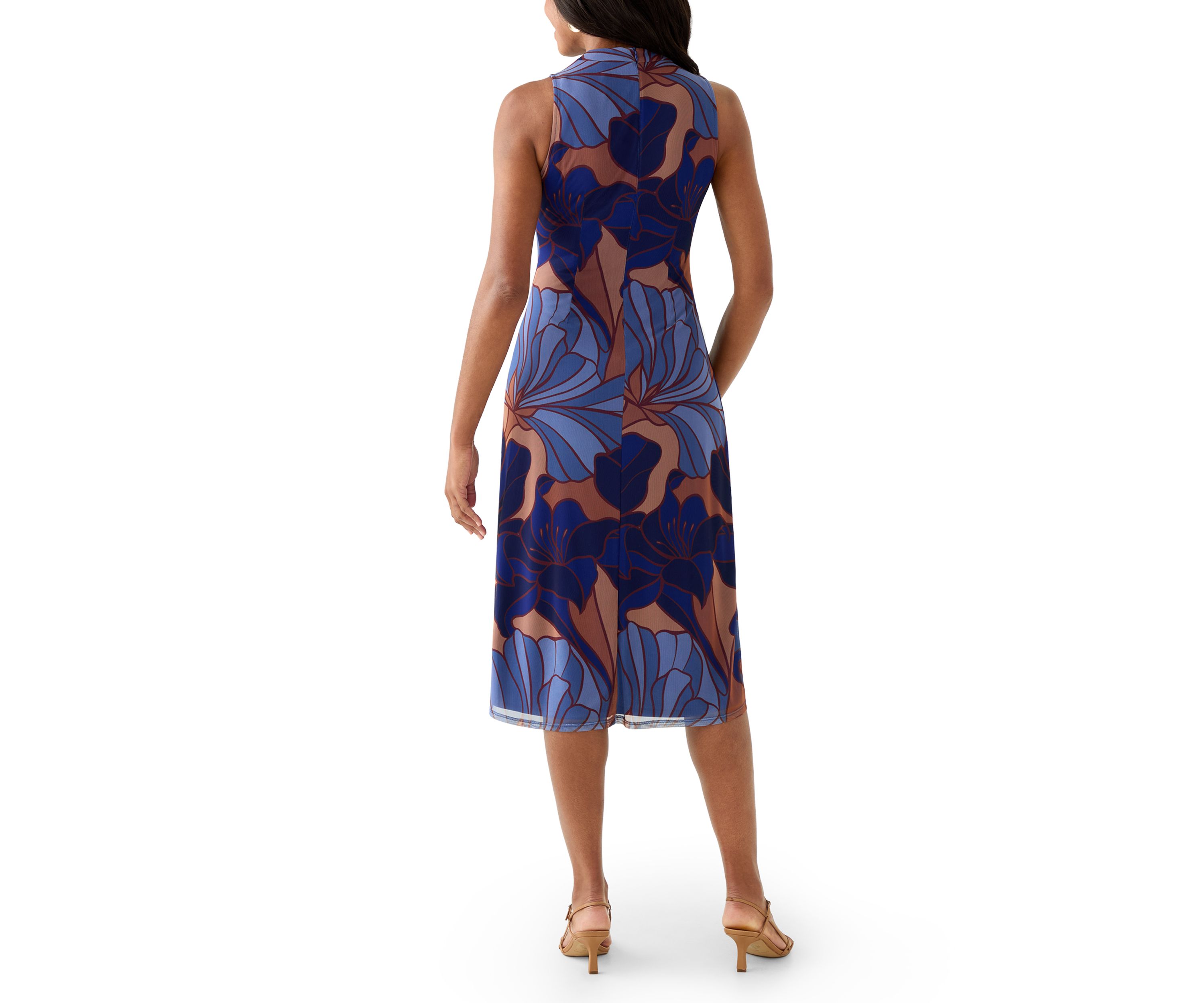  Womens Sleeveless Sheath Midi Dress 
