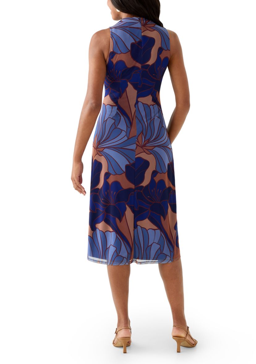 Womens Sleeveless Sheath Midi Dress 