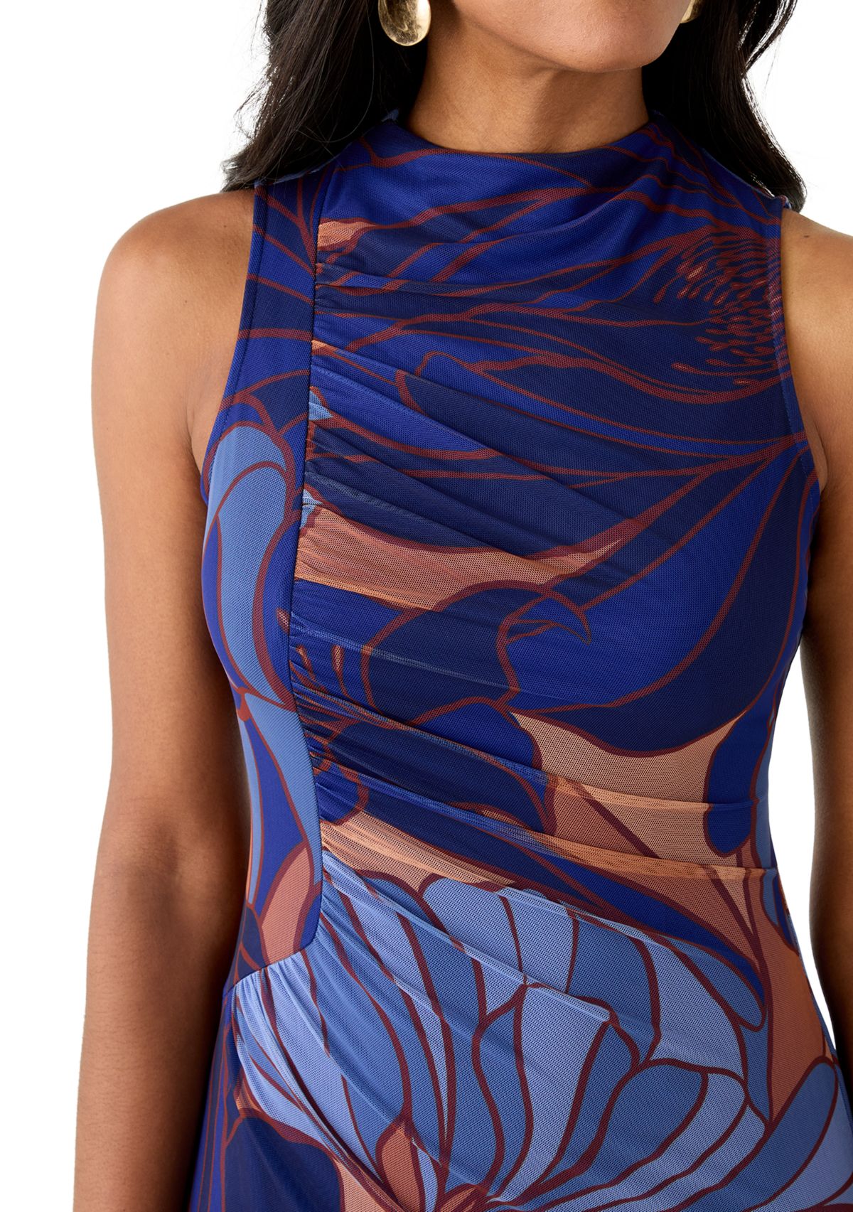  Womens Sleeveless Sheath Midi Dress 