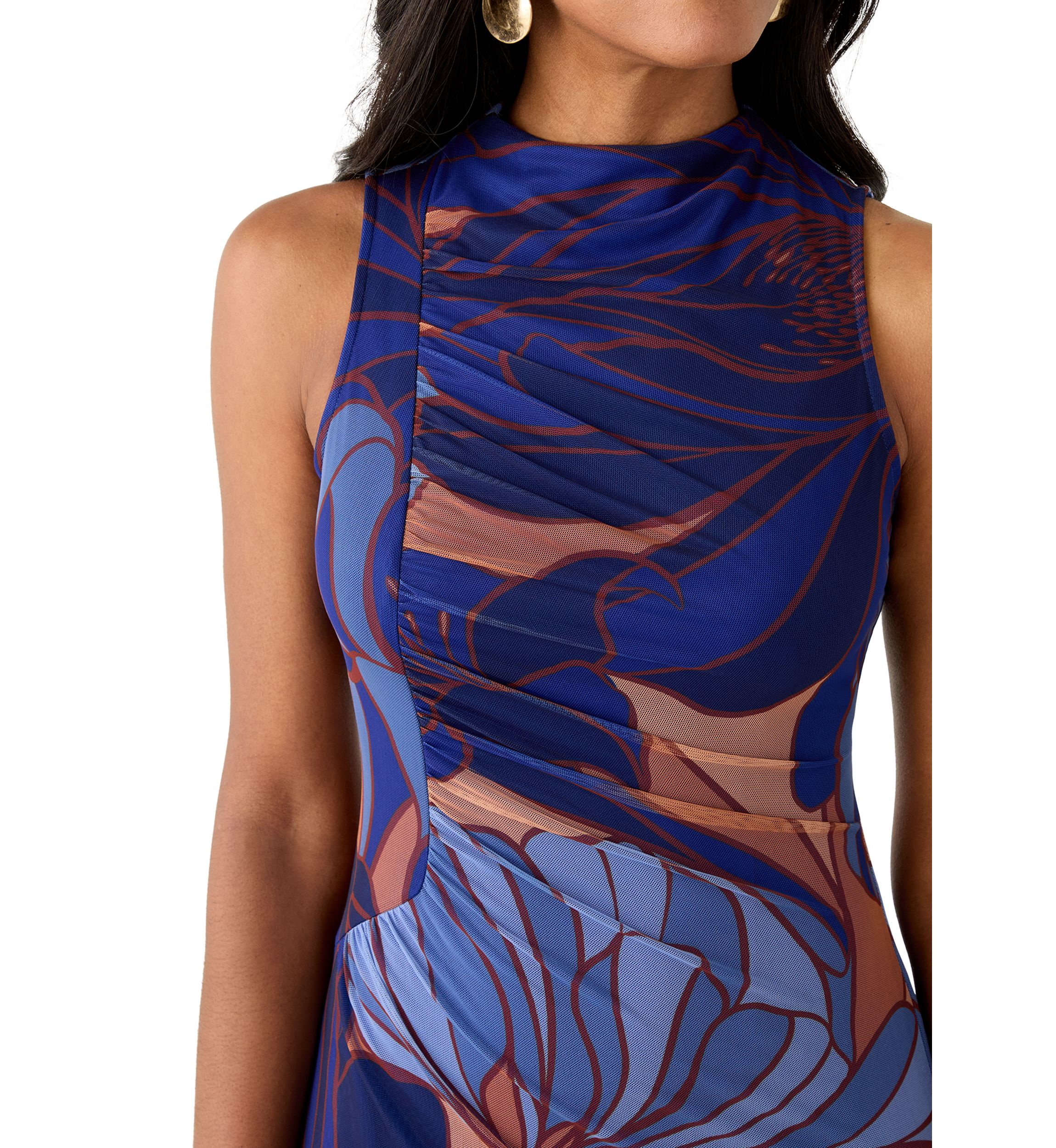  Womens Sleeveless Sheath Midi Dress 