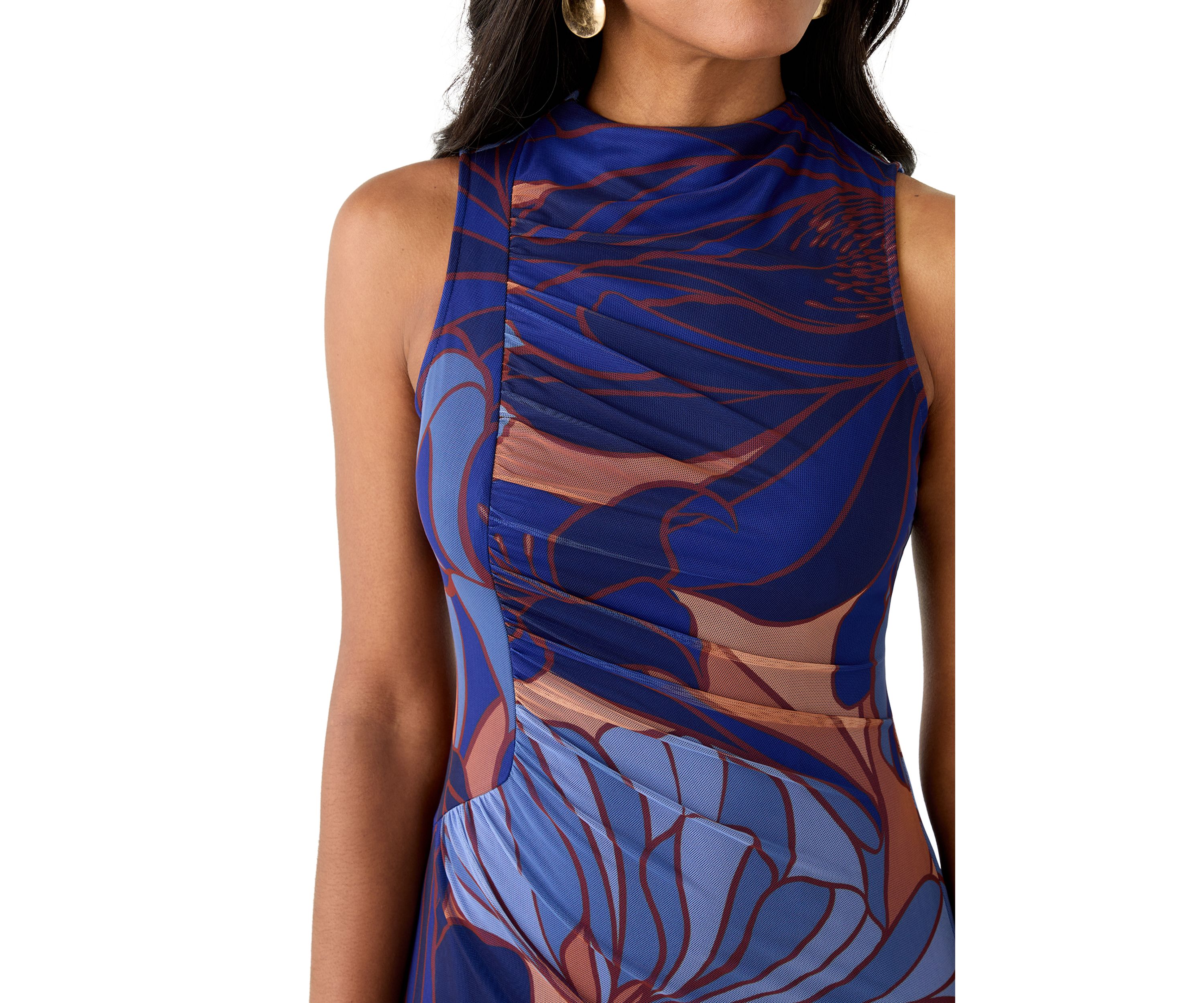  Womens Sleeveless Sheath Midi Dress 