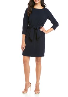 Vince Camuto Long Sleeve Crepe Tie Waist Dress | belk