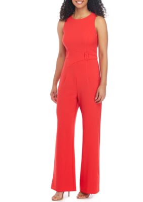 Vince Camuto Sleeveless Crepe Buckle Jumpsuit | belk