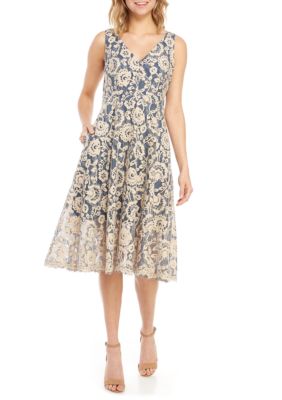 Vince Camuto Sleeveless Lace Fit and Flare Dress | belk