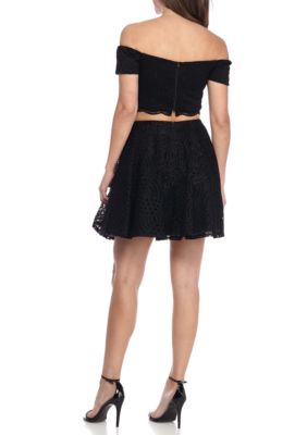 lace two piece skirt set