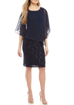 Ronni Nicole Short Lace Poncho Dress | belk