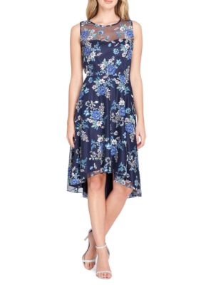 Tahari ASL Embroidered Mesh Cocktail Dress | belk