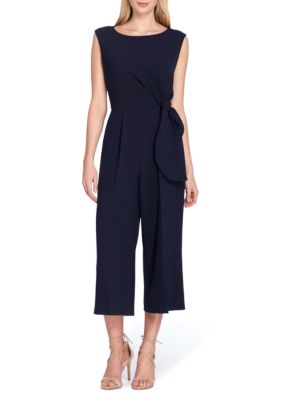 Tahari Asl Sleeveless Tie Waist Crop Jumpsuit Belk