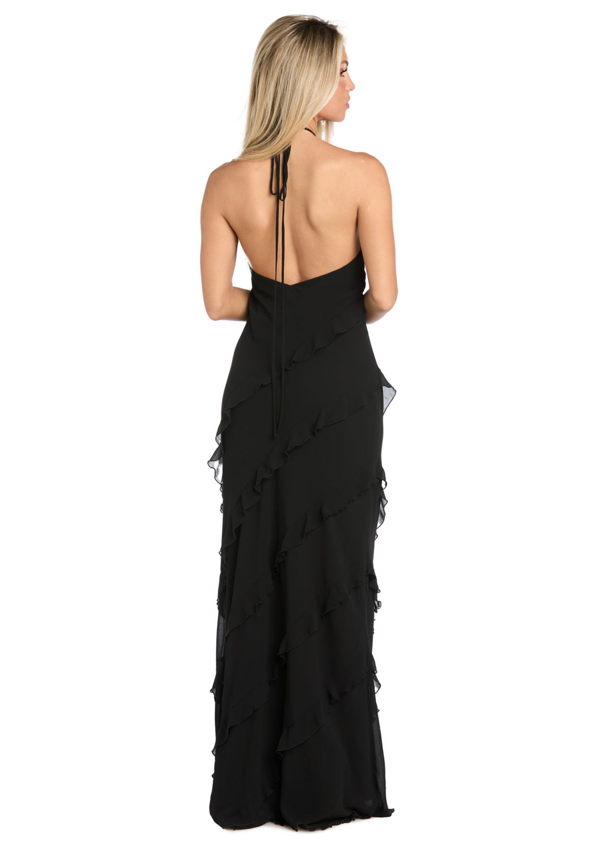Sleeveless Halter Neck Gown 