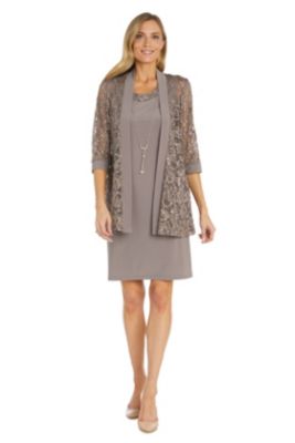 2Pc Emb Sequin Lace And Ity Jacket Dress