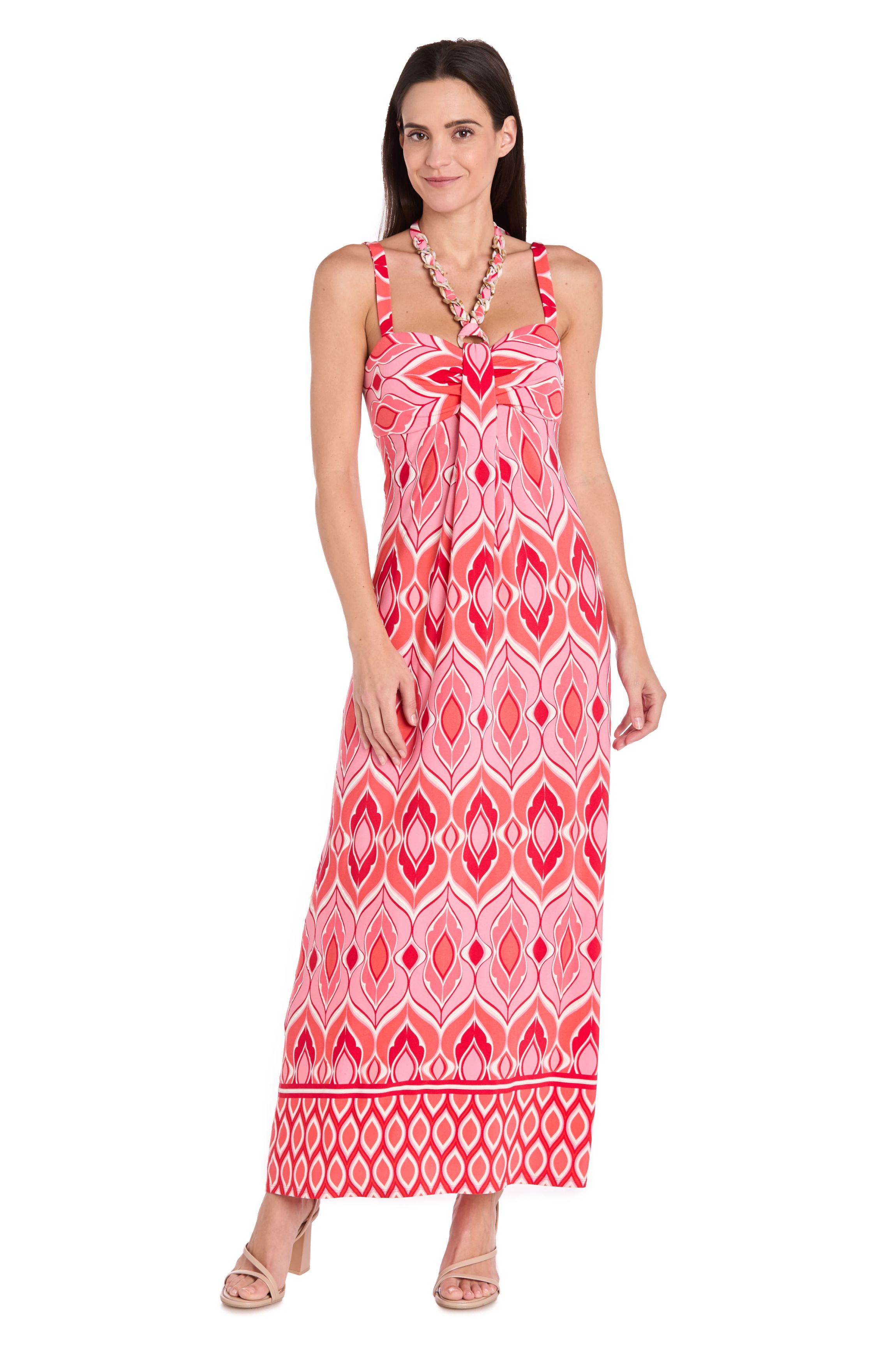 Maxi Geo Print With O Ring and Necklace