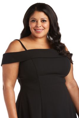 Short Scuba Crepe Cuff Bodice Fit Flair W Spaghetti Straps And Tie Back