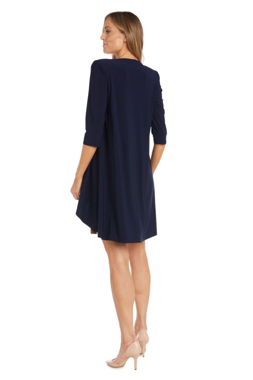 2Pc Puff Print Ity Jacket Dress