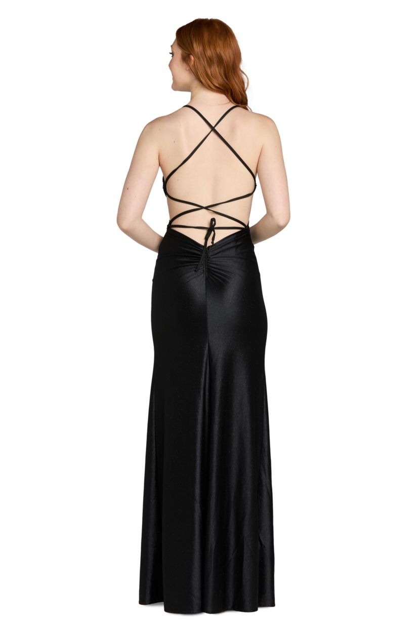 Morgan & Co. Butterfly Sequin Long Dress | Belk