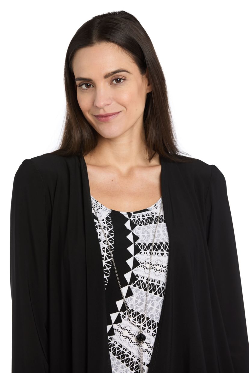 2Pc Puff Print Jersey Jacket Dress