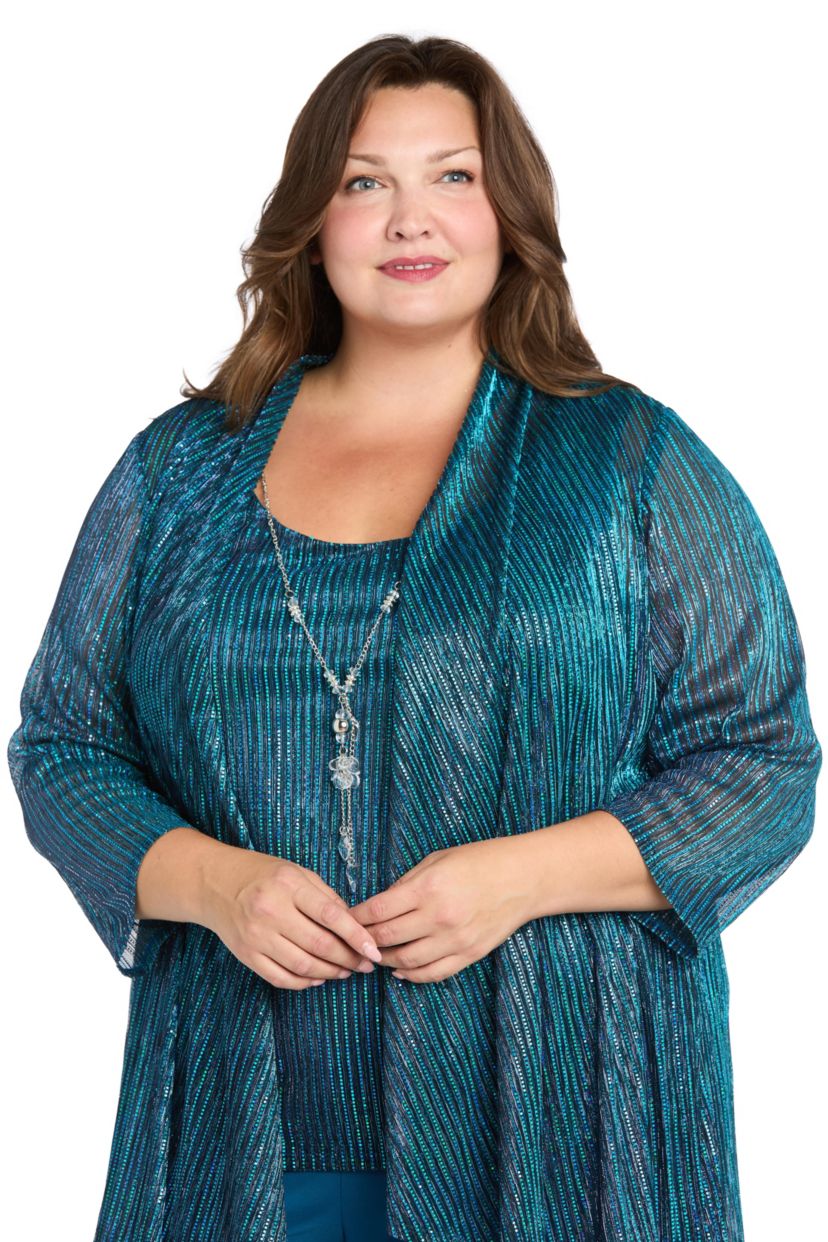 3pc Metallic Duster Pant Set