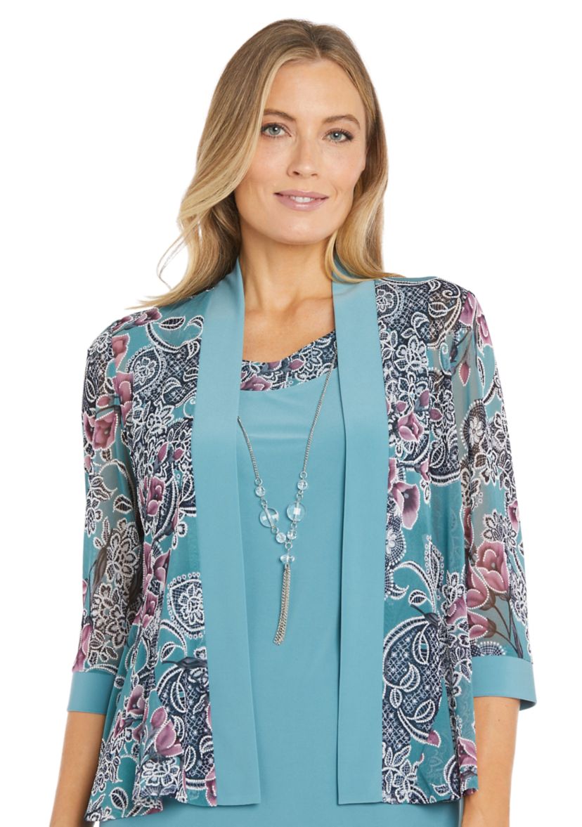 Womens Floral Printed Jacket Dress