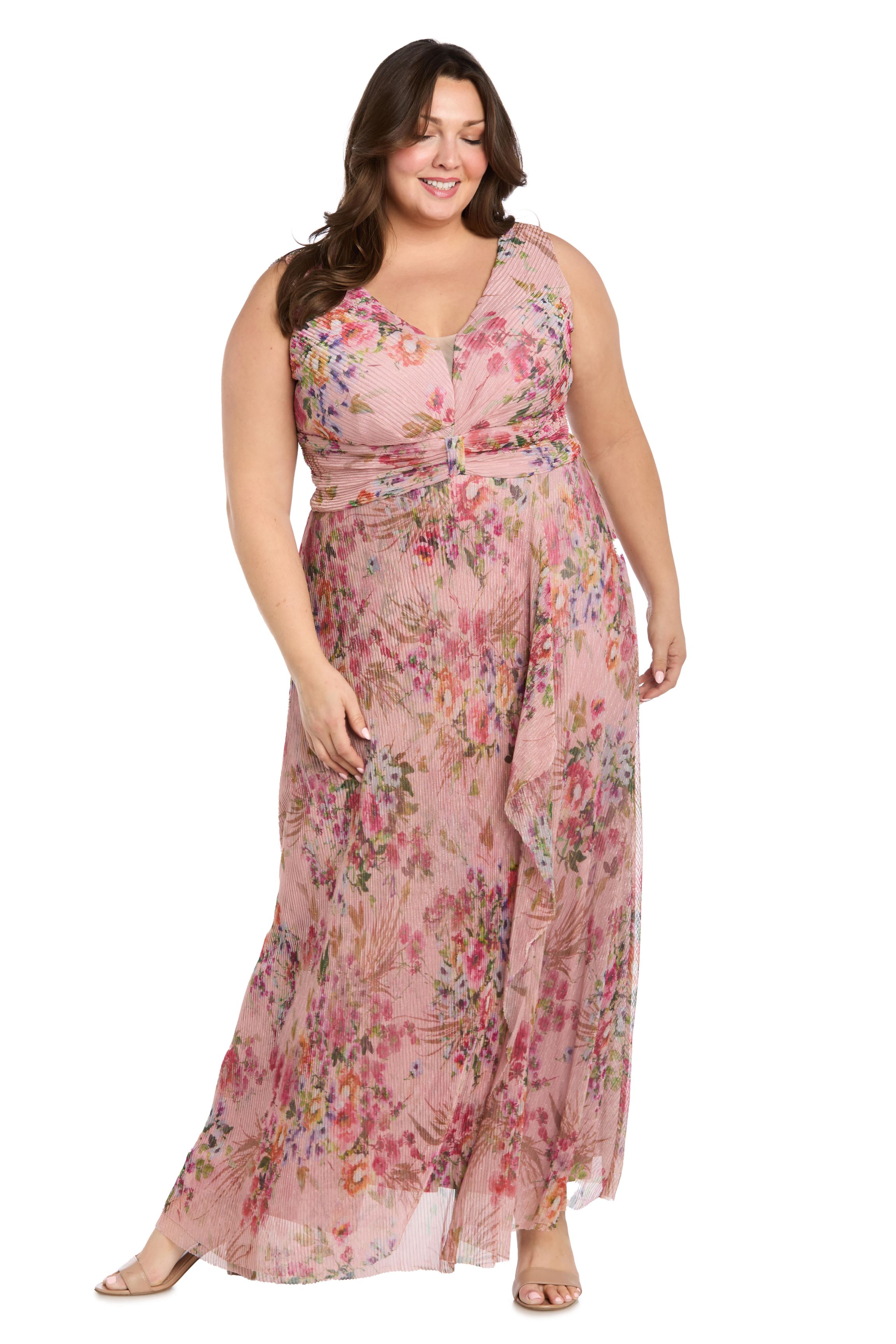 strapless open back dress Belle Maxi Dress - Pink Floral main image 1