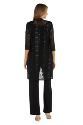 Petite Scallop Lace Jacket Shell and Pants Set