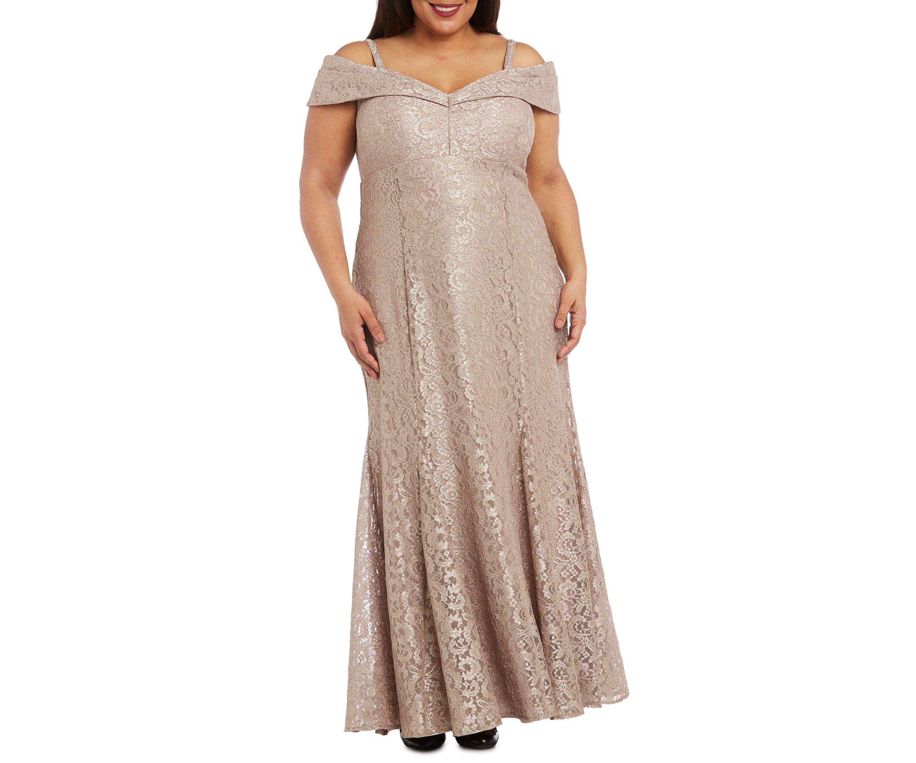 1Pc Long Empire Waist Off Shoulder Dress Wuth 7 Gore Mermaid