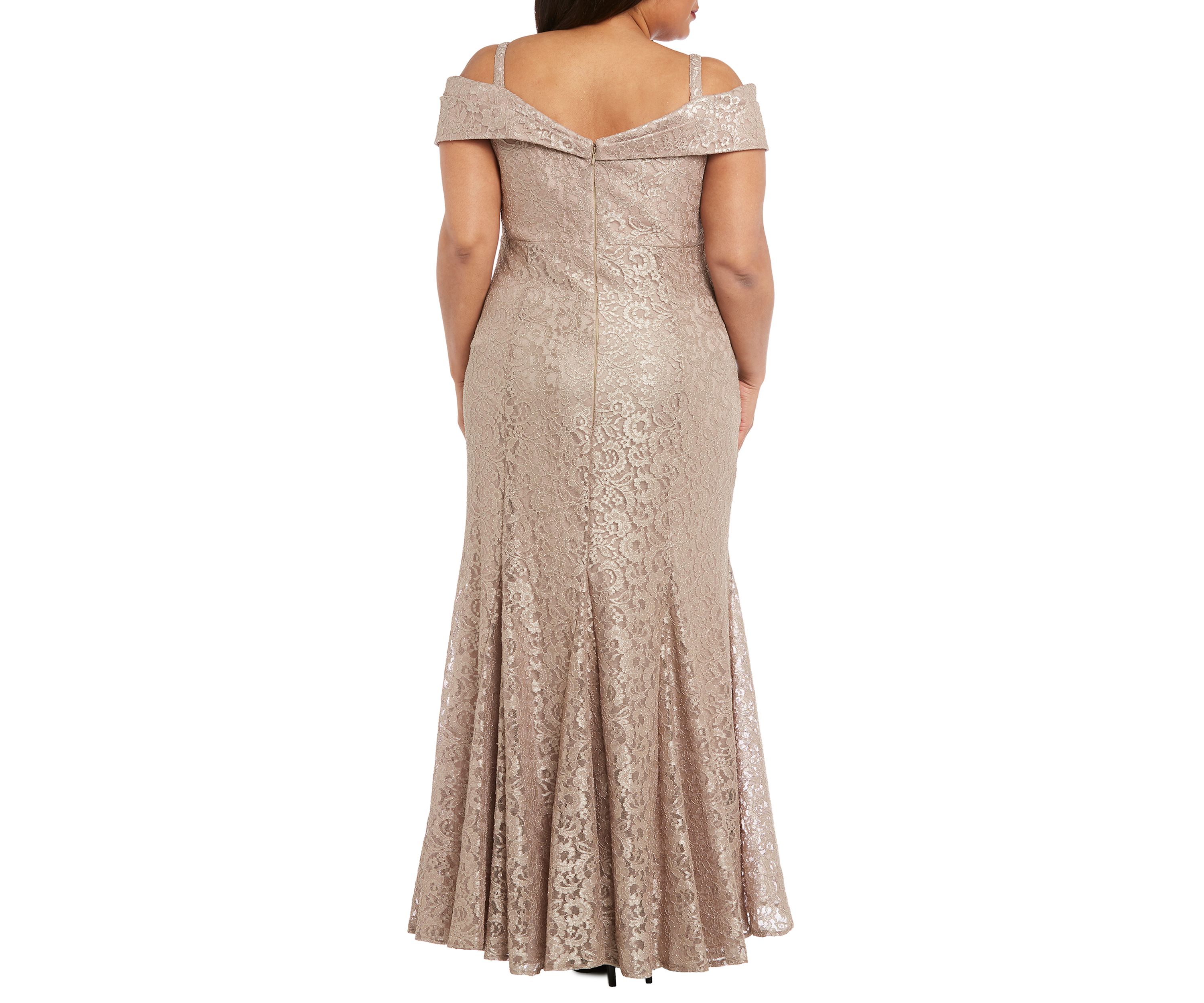1Pc Long Empire Waist Off Shoulder Dress Wuth 7 Gore Mermaid
