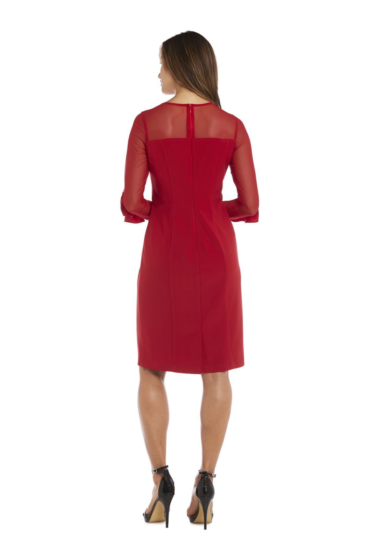 1Pc Short Illusion Bodice And Sleeves With Ruffle Accent