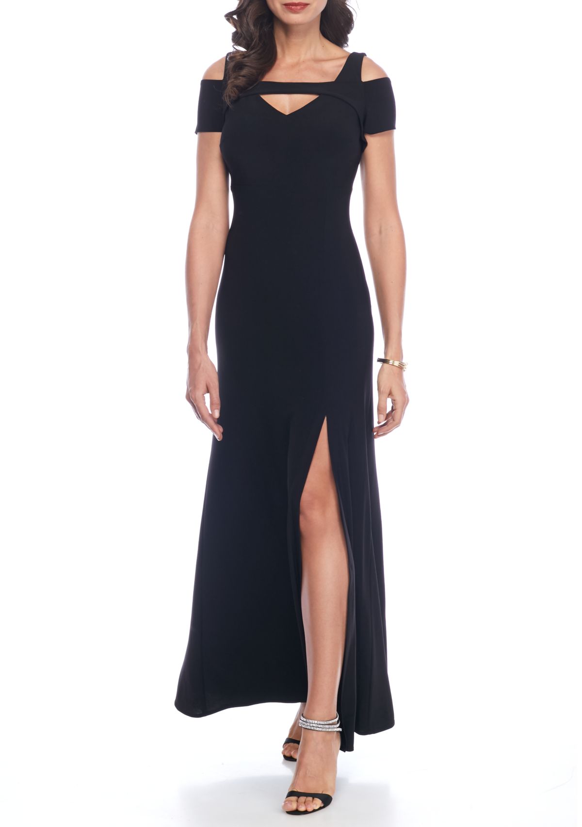 Womens Cold Shoulder Jersey Gown