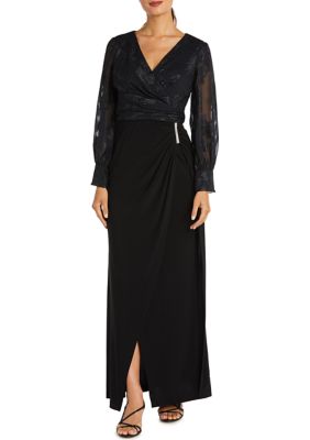 R & M Richards Women's Cold Shoulder Rhinestone Gown | belk