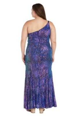 Long One Shoulder Swirl Patterened Sequins