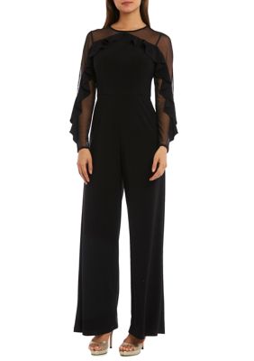 R & M Richards Women's Long Sleeve Ruffle Jumpsuit | belk