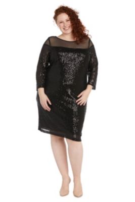 1Pc Short Sequin Dress With Illusion Bodice And Sleeve Cap