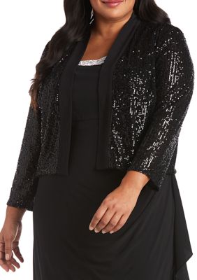 Calvin Klein Plus Size Sequin Front Scarf Jacket, 56% OFF