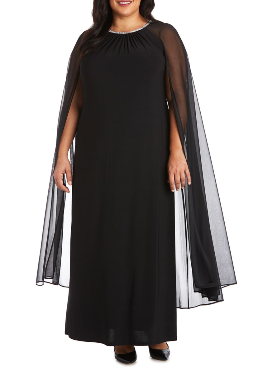 Long Sheath Dress with Rhinestone Neck