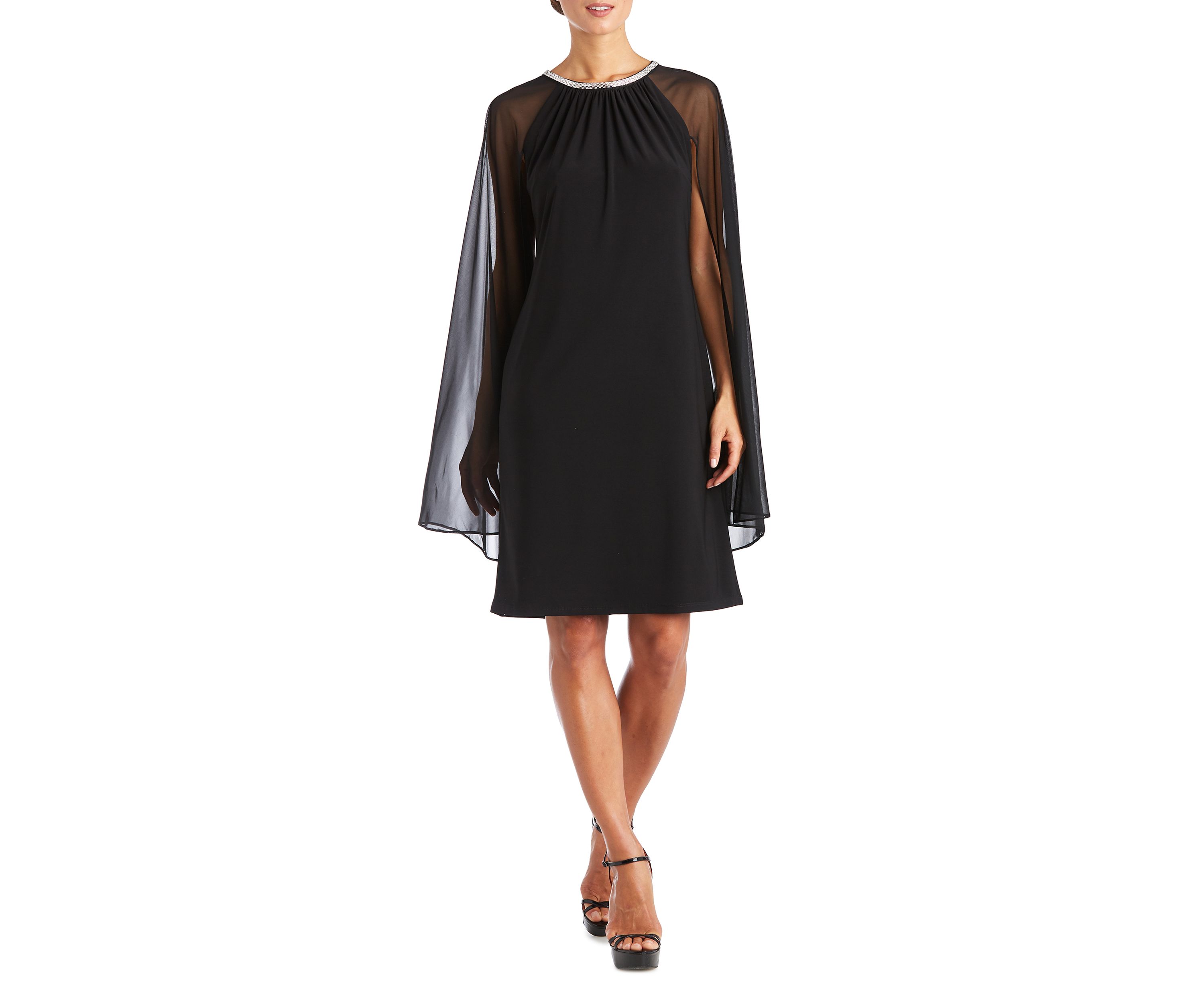 1Pc Short Mjc And Ity Dress With Rouched Neck