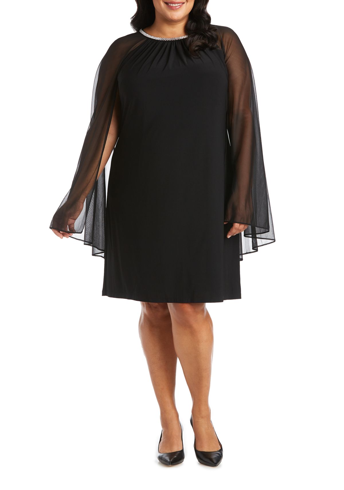 1Pc Short Mjc And Ity Dress With Rouched Neck