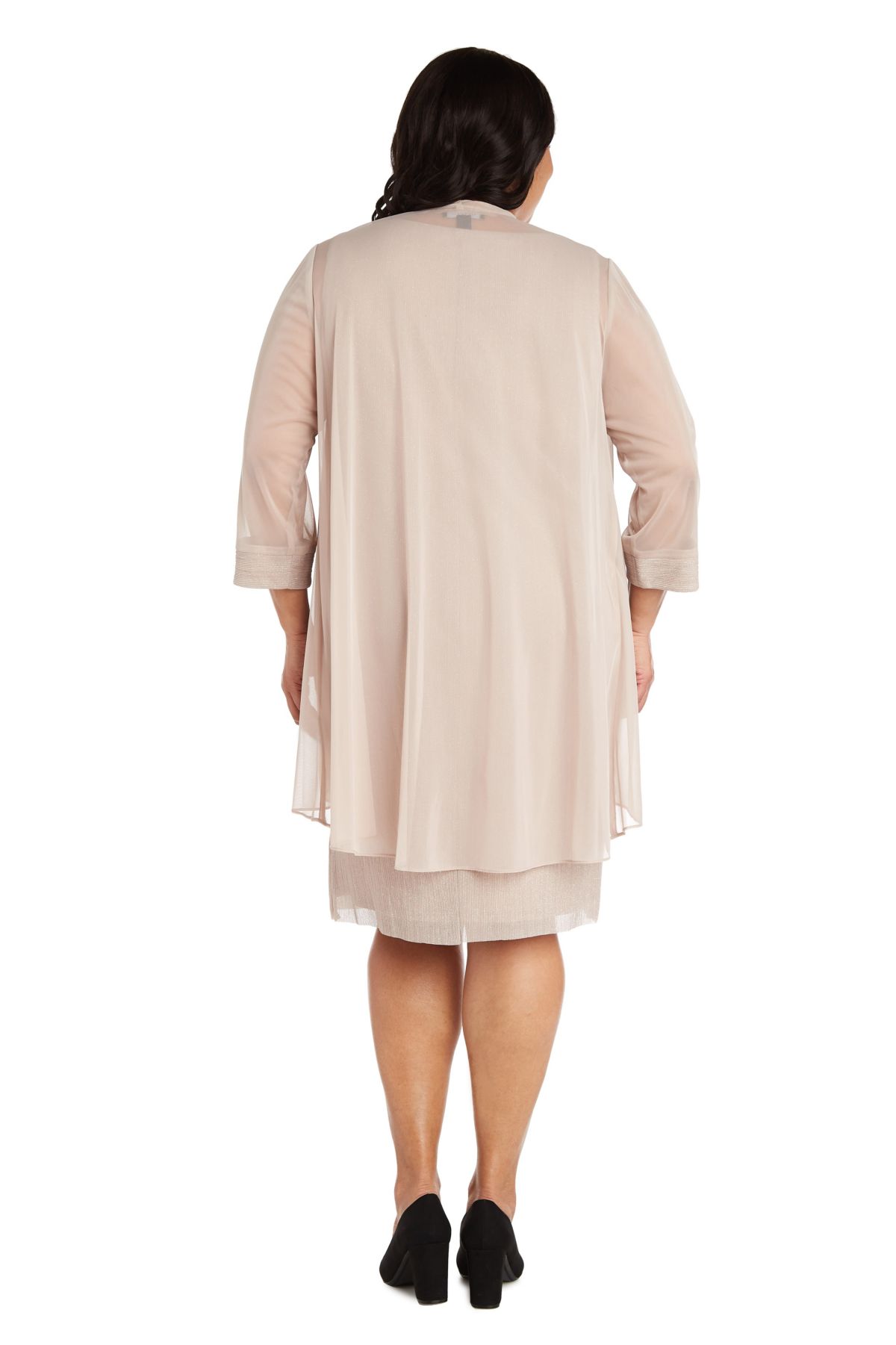 2Pc Fly Away 3 4 Sleeve Jacket Dress W  Jewel Neckline