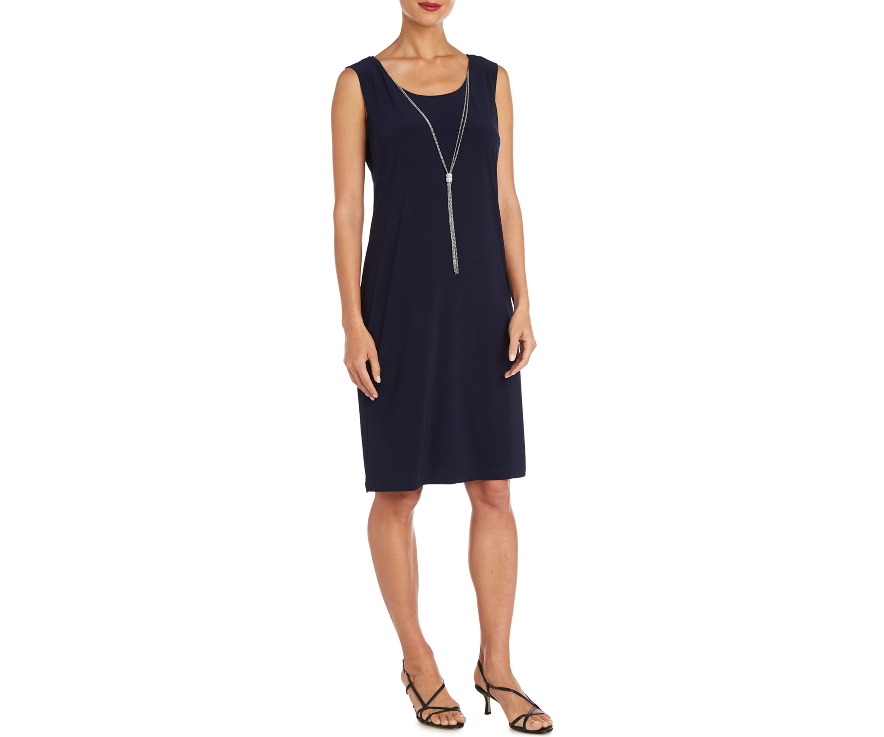 Womens 3/4 Sleeve Navy Jacket Dress