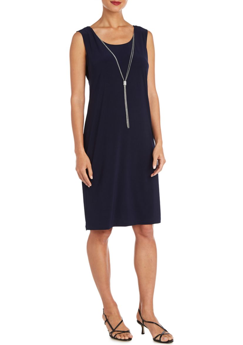 Womens 3/4 Sleeve Navy Jacket Dress