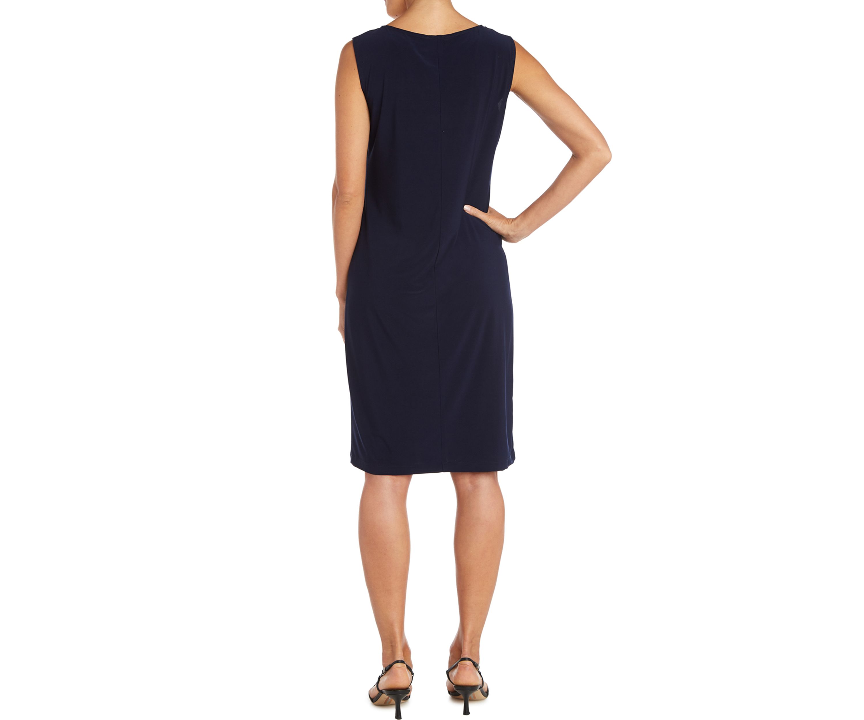 Womens 3/4 Sleeve Navy Jacket Dress