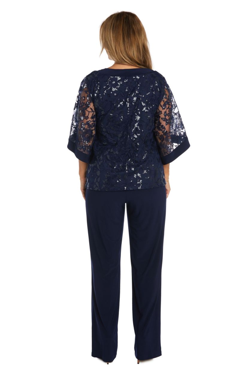 Pc Scoop Neck With Butterfly Sleeve Sequin Tunic And Ity Pant Set