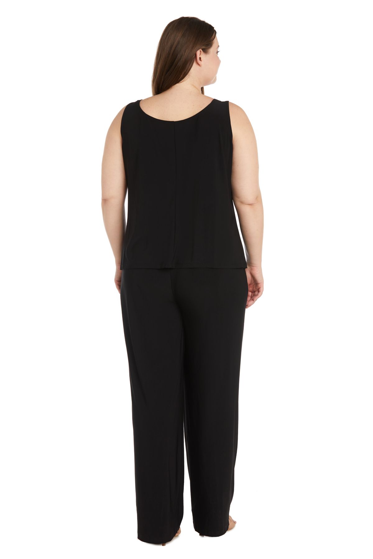 3Pc Emb Sequin Duster Jacket Over Ity Tank And Pant